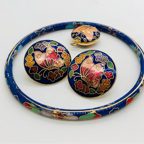 Vintage Butterfly Cloisonné Jewelry Lot - Picture 3 of 8